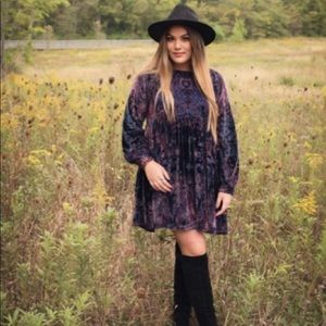 Free People Velvet Burnout Babydoll Dress